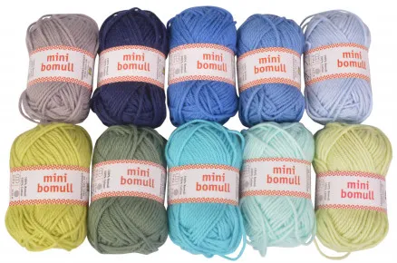 Järbo Minibomull Garnpakke 11 Blå og Grønne Nyansar 10g - 10 stk - Järbo Minibomull Garnpakke 11 Blå og Grønne Nyansar