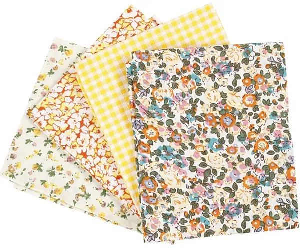 Creativ Company Patchwork Fabric Yellow 45x55cm 4pcs.